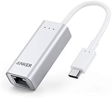 Anker USB Type-C to Ethernet Adapter for USB Type-C Devices Including the New MacBook, ChromeBook Pixel and More (Silver Aluminum)