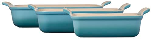 Le Creuset Stoneware Heritage Set 3 Rectangular Dishes, Caribbean