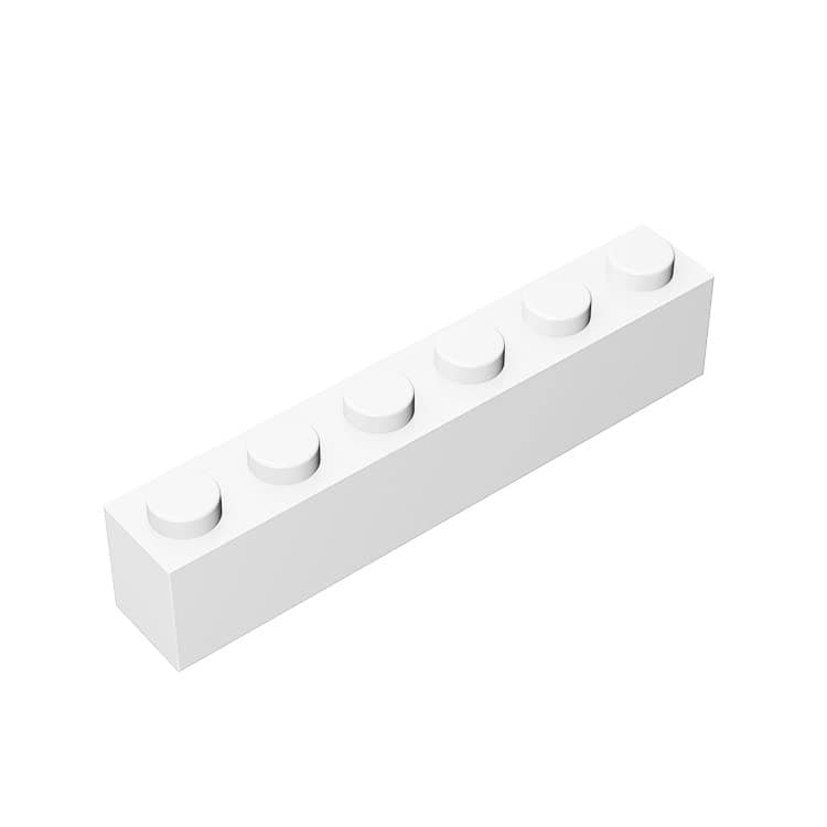 Classic Bulk Brick Block 1x6, 100 Piece White Brick 1x6, Compatible with Lego Parts and Pieces 3009, Creative Play Set - Compatible with Major Brands(Colour:White)