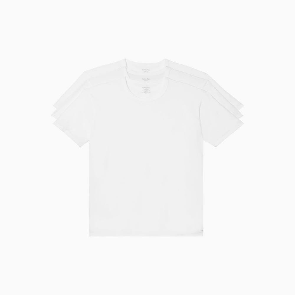 Calvin Klein Men's Cotton Classics Multipack Crew Neck T-Shirts, White/White, Large