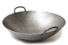 Chinese Wok Pan Carbon Steel Wok 16 Inch Heavy Canton Style Hand Hammered