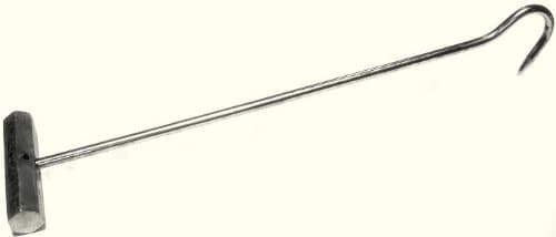 Super-Long Meat Hook/Poultry-Dolly Hook w/Aluminum Handle - 24"