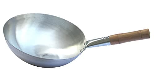 Olrada Traditional Carbon Steel Pow Wok with Wooden and Steel Handle-Parent (Iron Wok 12Inch N)
