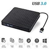 External CD Drive USB 3.0 Portable DVD Drive, Gipow External CD DVD+/-RW Drives/Writer/Rewriter/Burner High Speed Data Transfer for MacBook Mac OSX Laptops Desktops Notebooks Windows7/8/10 (Black