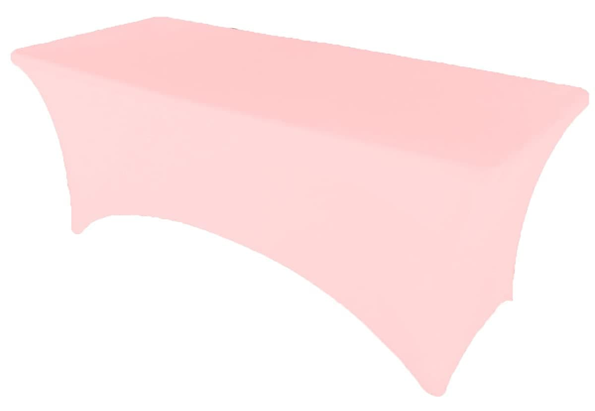 GWHome 6 ft Spandex Fitted Stretch Tablecloth Rectangular Table Cover Wedding Banquet Party (Pink, 6 ft)