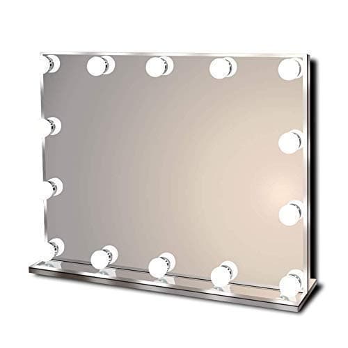 Star VisionWall Mounted Hollywood Makeup Mirror for Dressing Table, Large Illuminated Mirror with 14 Adjustable LED Bulbs, Three Colour Temperatures, Table Top or Wall Mounted