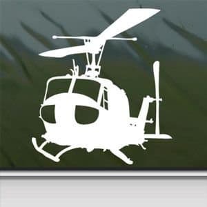 Uh 1 Iroquois Huey In Action White Sticker Decal Car Window Wall Macbook Notebook Laptop Sticker Decal