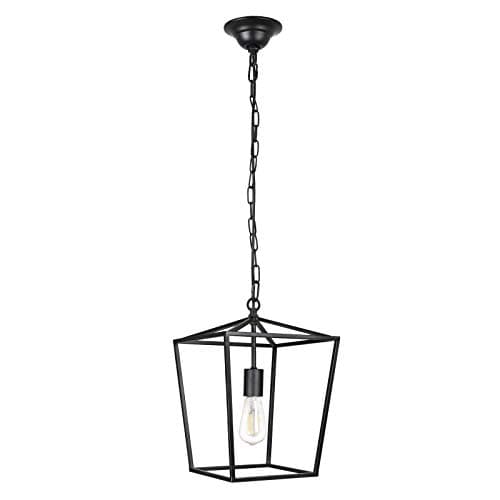 Paragon Home Pendant Light Hanging Lantern Lighting Fixture for Kitchen and Dining Room, Industrial Retro Iron Chandelier Fixture, E26 Base, Antique Nickel (Bulbs Not Included)