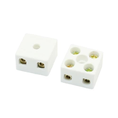 Water & Wood 10A Insulation Connector Porcelain Ceramic Terminal Block 2W5H 2Pcs