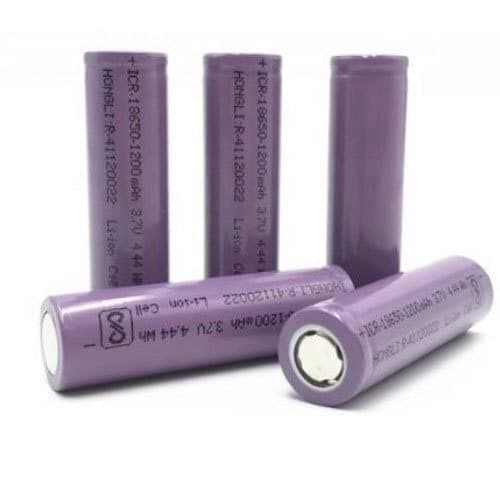 18650 1200maH Lithium Ion Battery Hongli – 0.5C Rating – 200 Cycle(Pack of 5)