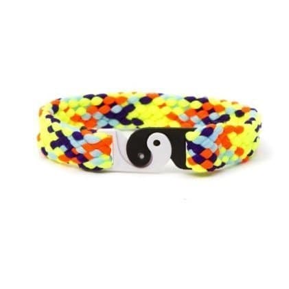 Neon Woven Bracelet with Yin Yang Charm - Bright Yellow