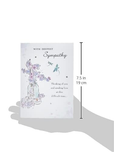 Piccadilly Greetings Group Ltd WONDERFULLY WORDED WITH DEEPEST SYMPATHY GREETING CARD, 7 x 5, white|grey|black