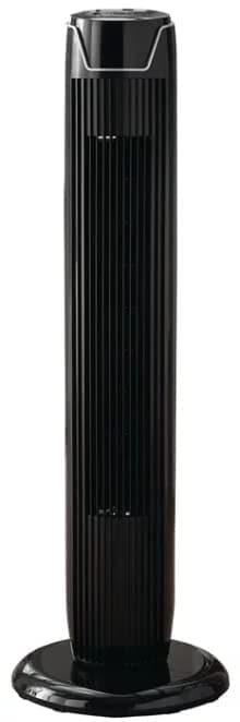 Mainstay FZ10-19JR 36" 3-Speed Oscillating Tower Fan (Black) Quiet Oscillating Tower Fan 36 Inch 3 Speeds LED Display Remote Control Scheduled Timer Multifunctional Panel Portable Black (Renewed)