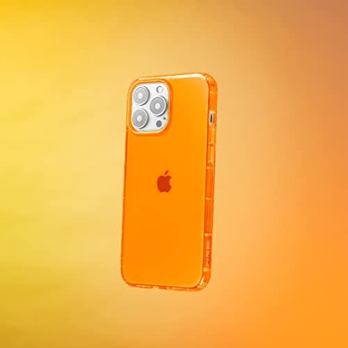SteepLab Neon Highlighter Case for iPhone 14 Pro Max - The Grippy Jelly Case w/Protective Air Pockets (Intense Bright Orange)
