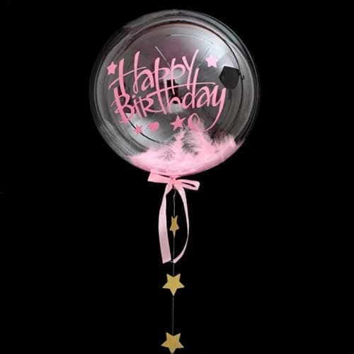 Happy Birthday Party Stickers, 6 Pcs Birthday Paster for Big Clear Transparent Balloon, Party Decor Balloon Decals Paster for Bobo Balloons EFAY