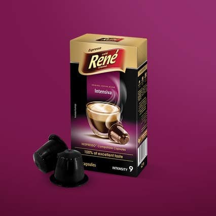 100 Coffeestar Intenso 100% Arabica Nespresso compatible capsules - High in Caffeine for Espresso or Ristretto Intensity 9