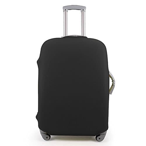 Amixin Stretch Cotton Fabric Luggage Suitcase Protector Cover Dustproof Prevent Scratches (Black,M,22-26 inch Lugagge)