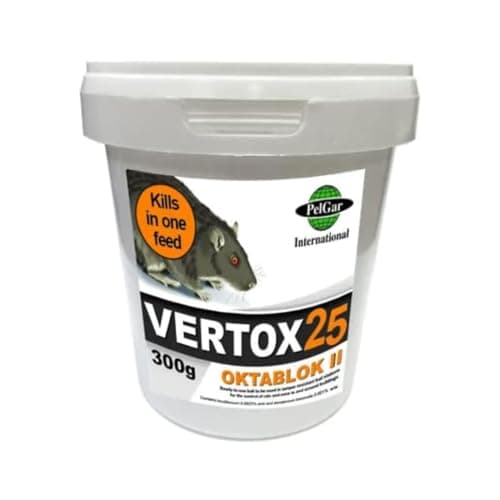 Rat & Mouse Poison Bait Blocks 12 x 300g – Single Feed Rodent Killer with Brodifacoum | Fast Acting Professional Rat Bait for Indoor Outdoor Use | All-Weather Block Use with Bait Station