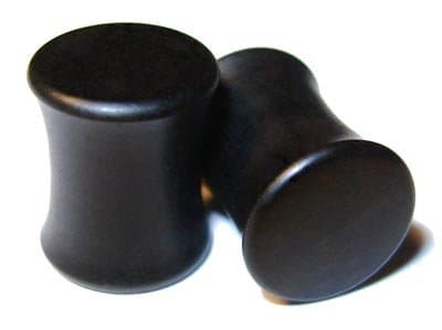1g Gauge 7.3mm Custom Ebony Double Flared Organic Wood Plugs