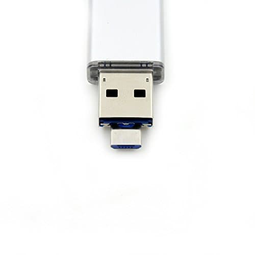 YooType ultra thin 32GB USB flash drive, Flash Memory Stick with type C Micro and USB 2.0 connector support Android phone and computers (silver)