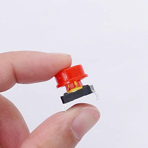 TWTADE / 70pcs Momentary Tact Tactile Push Button Switch 12x12x12mm 4 Pin + 70pcs Switch Cap (Each Color 10pcs)