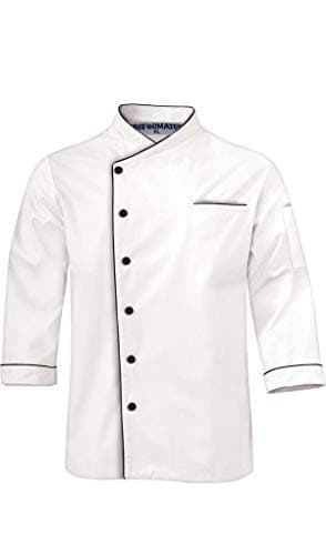 Long Sleeves Stylish Unisex Chef Jacket with Contrast Piping