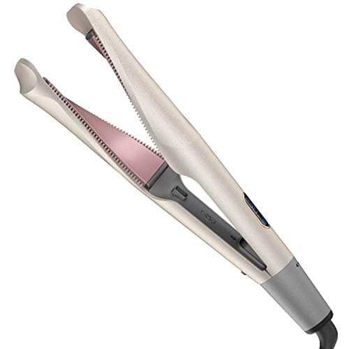 Hair Straightener, Curling Iron 2 in 1 Tourmaline Ceramic Twisted Flat Iron, Fast Heating Hair Straighteners with LCD Display & Auto Shut-Off, Adjustable Temperature for All Hair Types