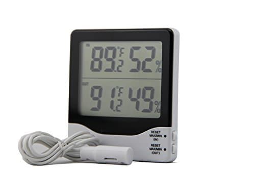 Hankcares Traceable Big Digit Digital Hygro-thermometer Indoor/Outdoor Temperature and Humidity Indicator