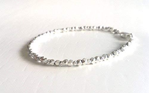 Kyperco 925 Sterling Silver Handmade Nugget Bracelet With Lobster Clasp Gives Unique Style For Men and Women
