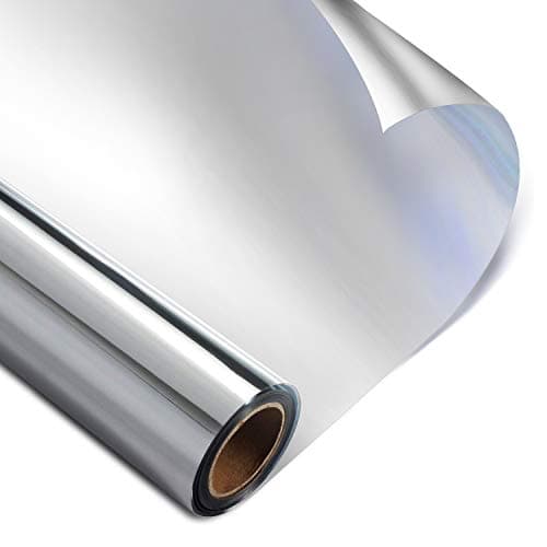 2PCS Window Film One Way Mirror Film Privacy Mirror Adhesive Residential DIY Window Film Heat Control Glare Control Anti UV Window Tint for Home and Office 17.7” x 78.7”