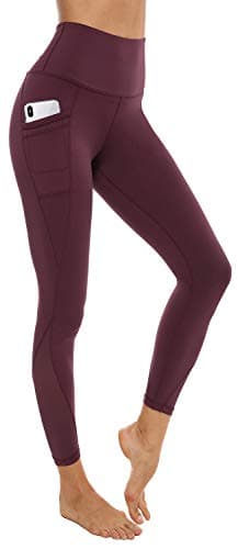 AFITNEWomen’s High Waist Mesh Yoga Leggings with Side Pockets, Tummy Control Workout Squat-Proof Yoga Pants