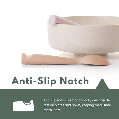 Miniware Silicone Baby Spoon for Training - BPA Free Baby Utensils - Baby Spoons Self Feeding 6 Months | 100% Food Grade Silicone - Modern & Dishwasher Safe Toddler | Dishwasher Safe (Aqua and Oat)