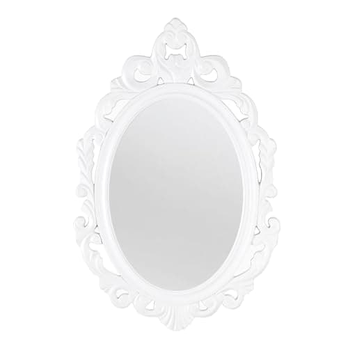 Oval Wall Mirror Vintage Wall Mirror 23.5 x 15.5 inch White