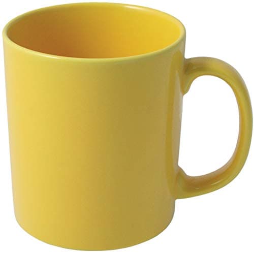 Tee Mafia Ceramic Yellow Mug | Black Coffee Mug | Glossy Yellow Mug |Plain Ceramic Mug| 330 ml, Microwave & Dishwasher Safe|