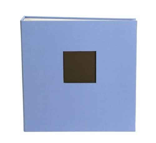 American Crafts 8-1/2-Inch by 11-Inch D-Ring Cloth Scrapbooking Album, Sky
