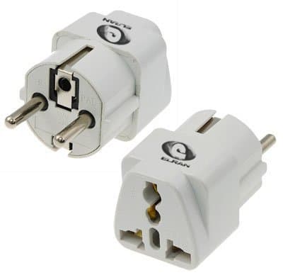 1 Piece 2 Pin (Round) Wall Socket - Visitor / Travel Adaptor / Plug / Convertor, 1Pcs: Grounded Universal Plug Adapter Type E/F for Germany, France, Europe, Russia & more - CE Certified - RoHS Compliant