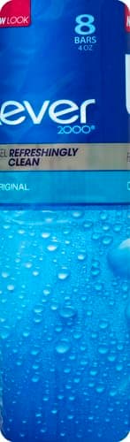Lever 2000 Bar Soap Refreshing Body Soap and Facial Cleanser Original Effectively Washes Away Bacteria 4 oz 8 Bars