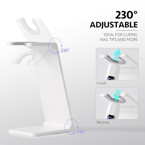 GAOY Cordless Nail Lamp with Stand, Handheld UV Light with LCD Display for Gel Nails, Rechargeable USB Nail Dryer for Fast Curing