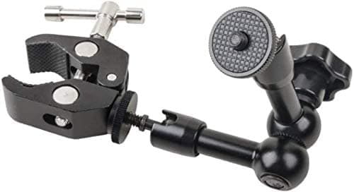 HIFFIN 7 Inch Adjustable Articulating Friction Magic Arm with Large Metal Camera Clamp for DSLR Camera Rig, Tripod, Photography Studio, LCD/DV Monitor, Microphone