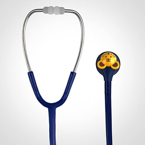 SCIAN Working Stethoscope - 5 Interchangeable Cartoon Heads, Professional Quality for Doctors, Nurses, Clinicians and Home Use with Multiple Colors(Dark Blue)