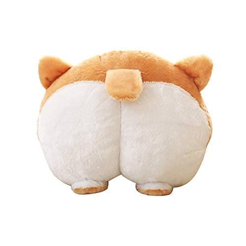 ANJUU Pets Puppy Cute Corgi Butt Throw Pillow Neck Support Pillow Cushion Travel Pillows Animals Stuffed Toy Gifts(36x36cm)
