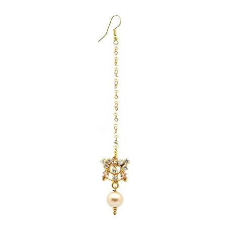 Radhesh Creation And Jewellery Gold Plated Maang Tikka for Women and Girls