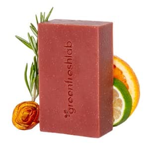greenfreshlab Sicilian Blood Orange Organic Soap Bar, Hydrating & Anti-Inflammatory Soap for Dry & Oily Skin, Easy Anxiety & Boost Your Mood, Vegan & Cruelty Free, 4 oz