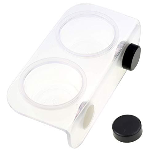 Magnetic Reptile Feeding Cup Gecko Feeder Ledge with 20 pcs Food Water Cups Dish Bowl for Lizard Spider Crested Gecko Chameleon Corn Snake Centipede Beetle Jelly Mealworms (L)