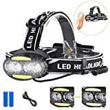 Headlamp Flashlight, Led Headlamp Sensor USB Rechargeable Headlamp 7 Modes Headlamp Waterproof Headlight for Camping, Hiking, Dog Walking,Running