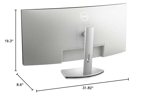 Dell S3423DWC Curved USB-C Monitor - 34-Inch WQHD (3440x1440) 100Hz 4Ms 21:9 Display, USB-C Connectivity, 2 x 5w Audio Output, 16.7 Million Colors, Height/Tilt Adjustable - Silver