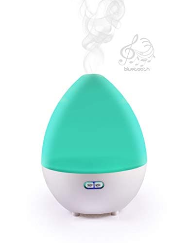 LFHMLF Aroma Diffuser Bluetooth Speaker, 450ML Cool Mist Ultrasonic Humidifier,Essential Oil Diffuser Bluetooth Speaker with LED Atmosphere Lamp Changing, Auto Shut-Off Function
