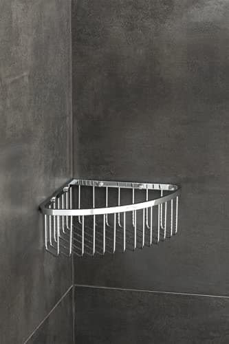80S1 Corner Shower Basket | Shower Corner Shelf Chrome | Corner Shelf | 8 cm Deep Shower Shelf Corner Stainless Steel | Shower Shelf Corner Shelf Bathroom