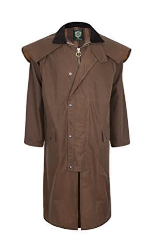 Stockman Unisex Premium Quality Lined Waxed Cape Long RainCoat Made in UK