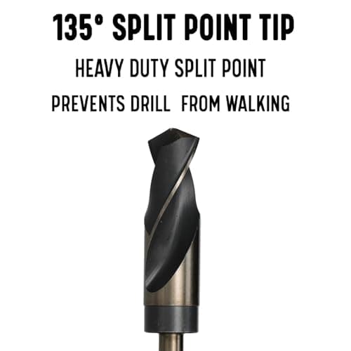 Drill America - KFDRSD23/32 23/32" Reduced Shank High Speed Steel Black & Gold KFD Drill Bit with 1/2" Shank, KFD Series
